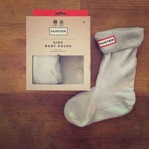 Girls Glitter Silver Hunter Boot Socks